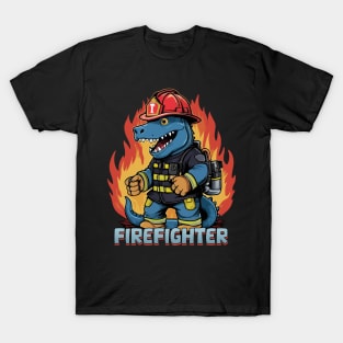 Firesaurus Dinosaur Firefighter Gift T-Shirt